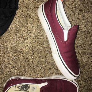 Women’s size 7 Maroon slip on vans. Worn once